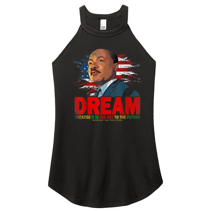 Black History Month Martin Have Dream Luther King Day Women’s Perfect Tri Rocker Tank