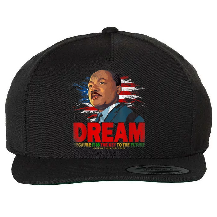 Black History Month Martin Have Dream Luther King Day Wool Snapback Cap