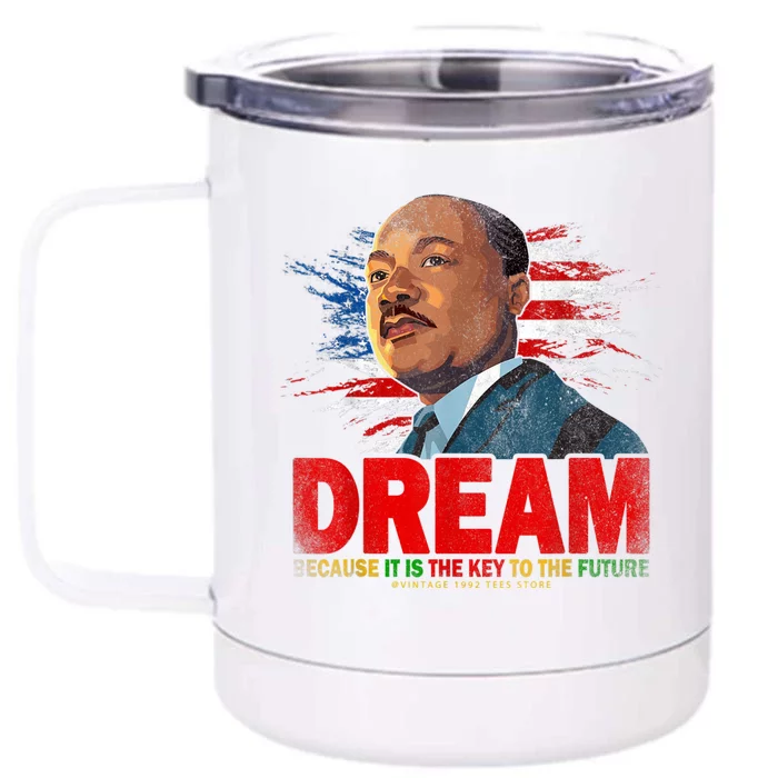 Black History Month Martin Have Dream Luther King Day Front & Back 12oz Stainless Steel Tumbler Cup