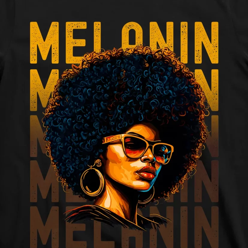 Black History Month Afro Lover Black Strong Women Afro Love Melanin African Girl T-Shirt