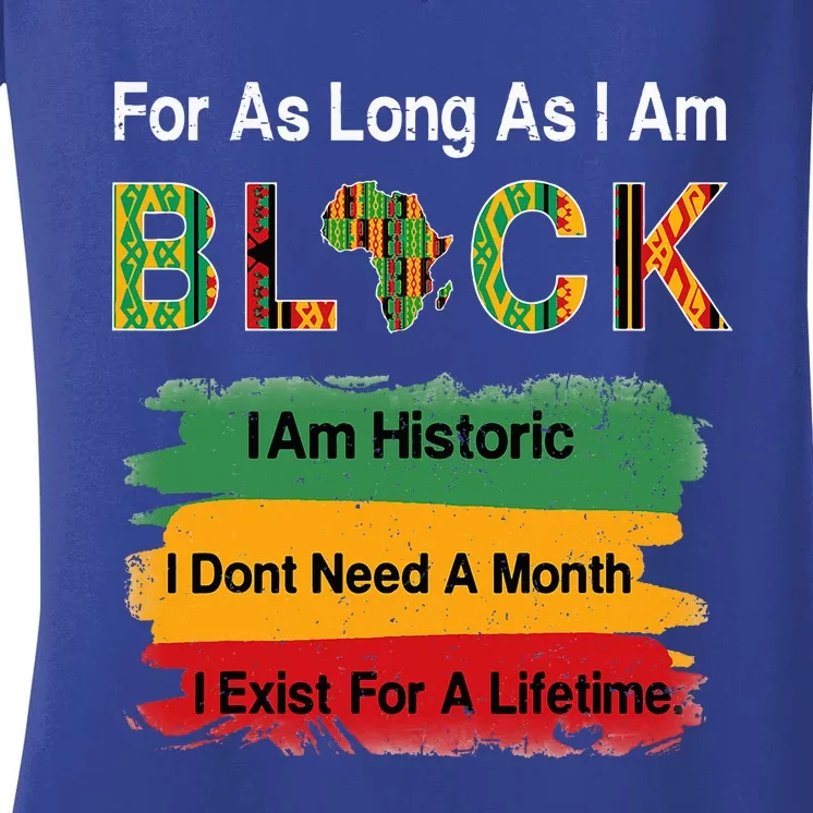 Black History Month Apparel Africa Map Kente Cloth Women's V-Neck T-Shirt