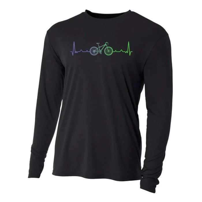 Bicycle Heartbeat Mountain Bike MTB Cooling Performance Long Sleeve Crew