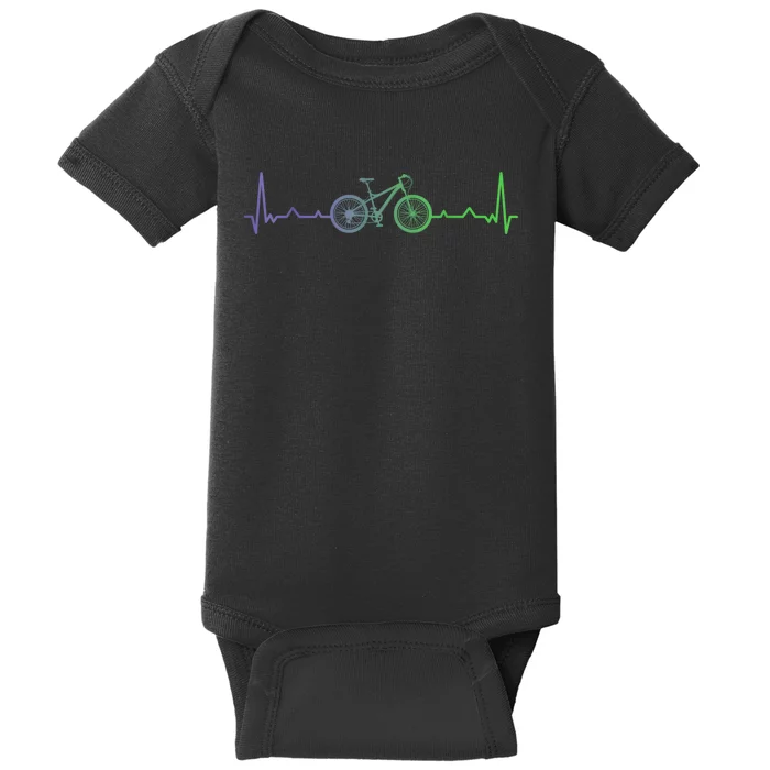 Bicycle Heartbeat Mountain Bike MTB Baby Bodysuit