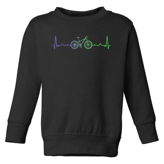 Bicycle Heartbeat Mountain Bike MTB Toddler Sweatshirt