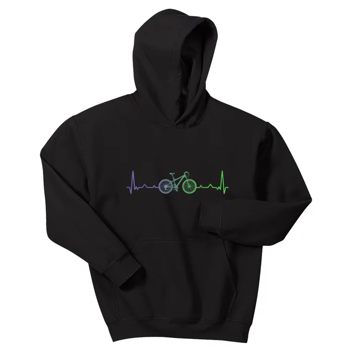 Bicycle Heartbeat Mountain Bike MTB Kids Hoodie