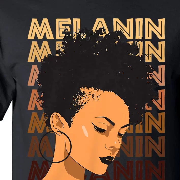 Black History Month Afro Lover Black Strong Women Afro Love Melanin African Girl Tall T-Shirt