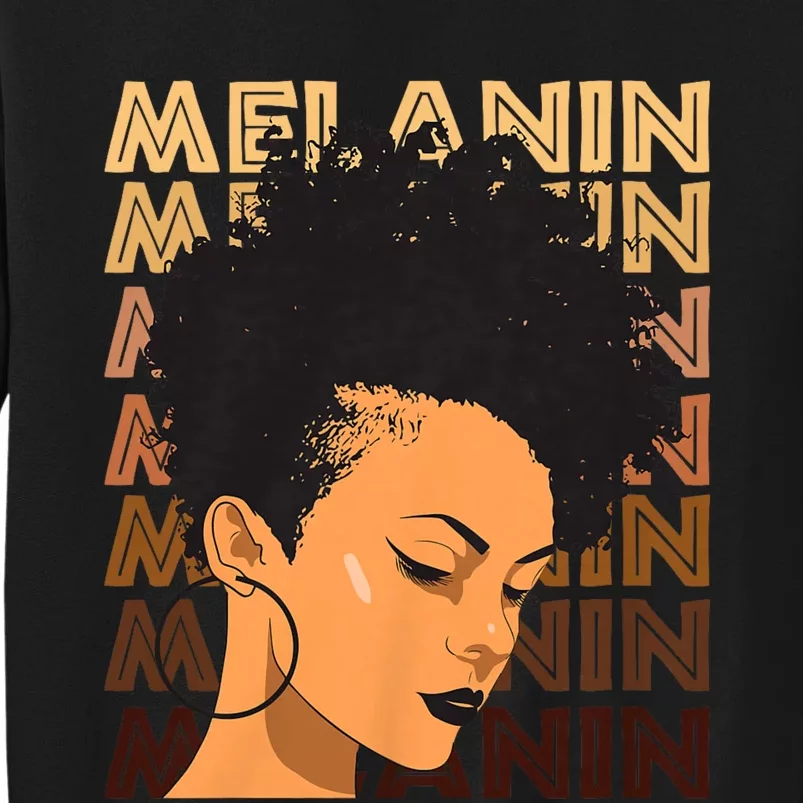 Black History Month Afro Lover Black Strong Women Afro Love Melanin African Girl Tall Sweatshirt