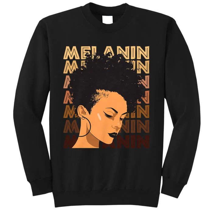 Black History Month Afro Lover Black Strong Women Afro Love Melanin African Girl Tall Sweatshirt