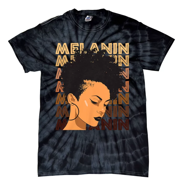 Black History Month Afro Lover Black Strong Women Afro Love Melanin African Girl Tie-Dye T-Shirt