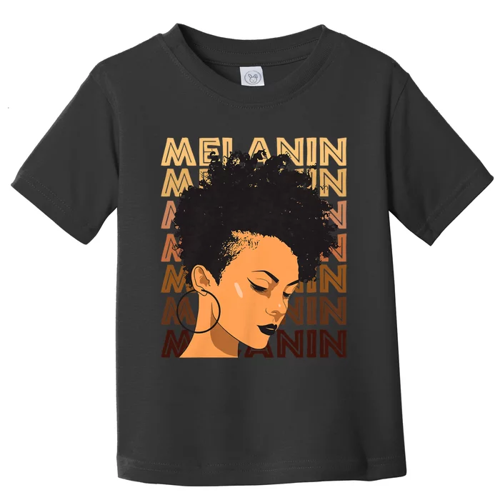 Black History Month Afro Lover Black Strong Women Afro Love Melanin African Girl Toddler T-Shirt