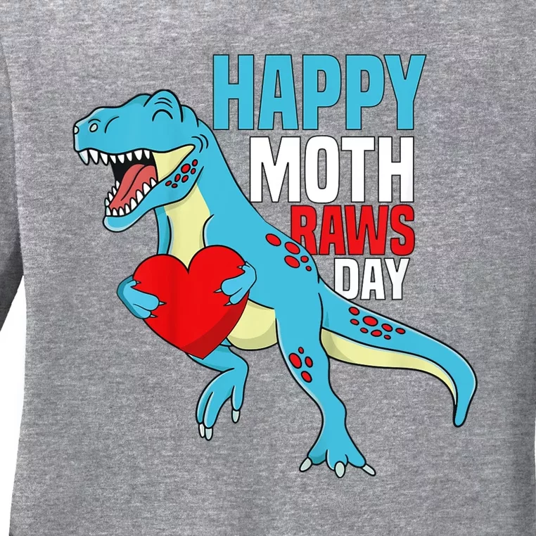 Boy Happy Mothers Day Son For Mommy Rawr Trex Dino Ladies Long Sleeve Shirt