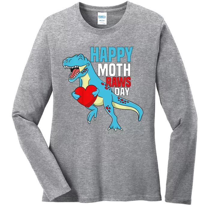 Boy Happy Mothers Day Son For Mommy Rawr Trex Dino Ladies Long Sleeve Shirt