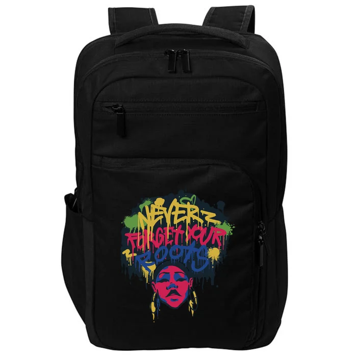 Black History Month Never Forget Your Roots Afro Impact Tech Backpack