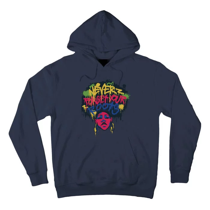 Black History Month Never Forget Your Roots Afro Tall Hoodie