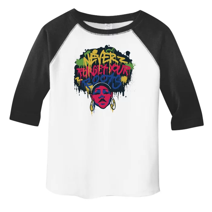 Black History Month Never Forget Your Roots Afro Toddler Fine Jersey T-Shirt