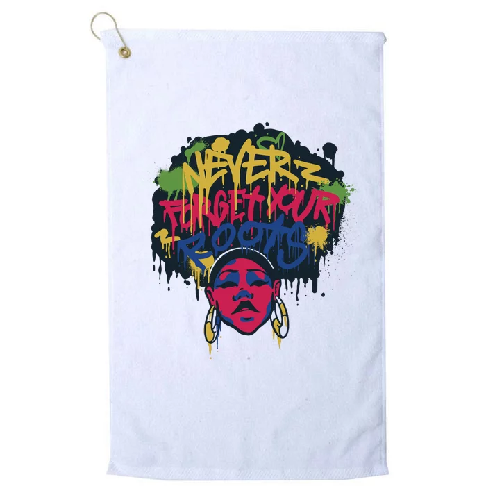 Black History Month Never Forget Your Roots Afro Platinum Collection Golf Towel