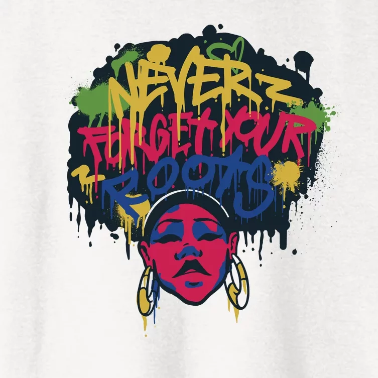 Black History Month Never Forget Your Roots Afro Women's Crop Top Tee