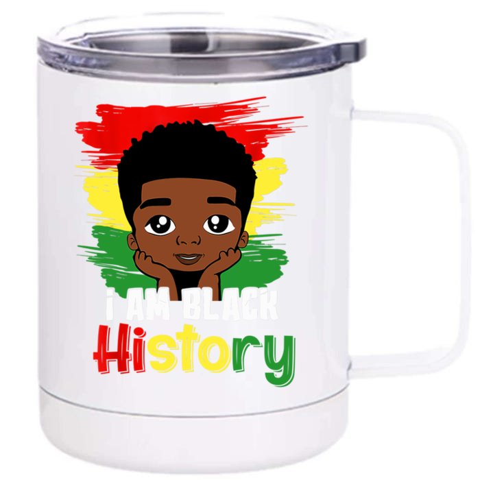 Black History Month I Am African American Gift Front & Back 12oz Stainless Steel Tumbler Cup