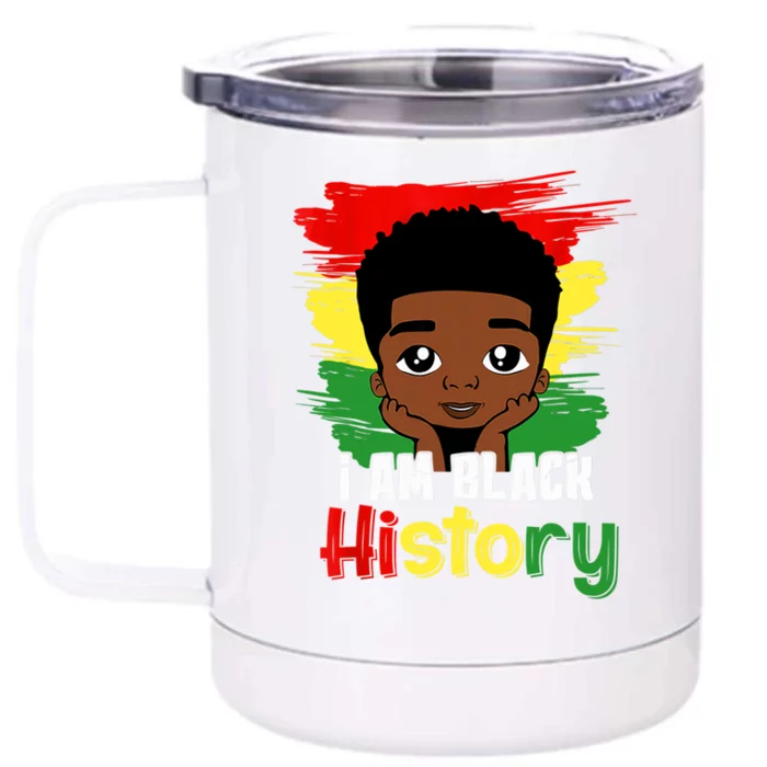 Black History Month I Am African American Gift Front & Back 12oz Stainless Steel Tumbler Cup