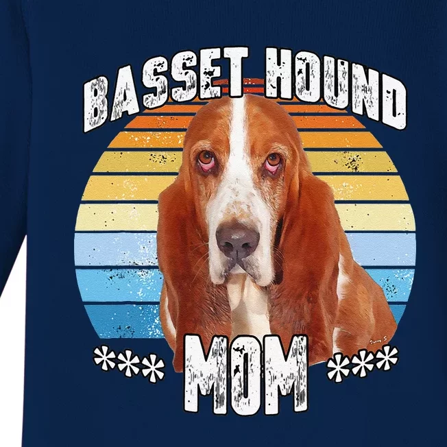 Basset Hound Mom Mama Mothers Day Gift Cute Dog Baby Long Sleeve Bodysuit