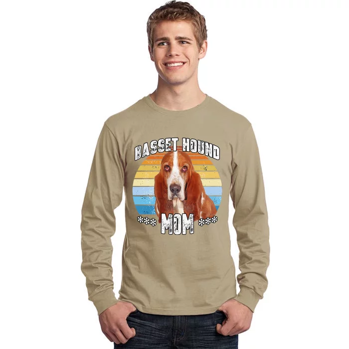 Basset Hound Mom Mama Mothers Day Gift Cute Dog Tall Long Sleeve T-Shirt