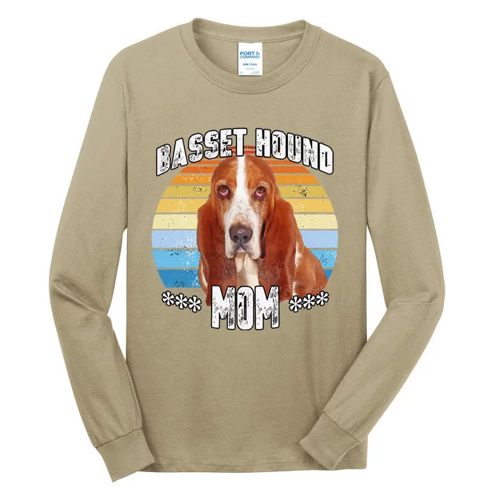 Basset Hound Mom Mama Mothers Day Gift Cute Dog Tall Long Sleeve T-Shirt