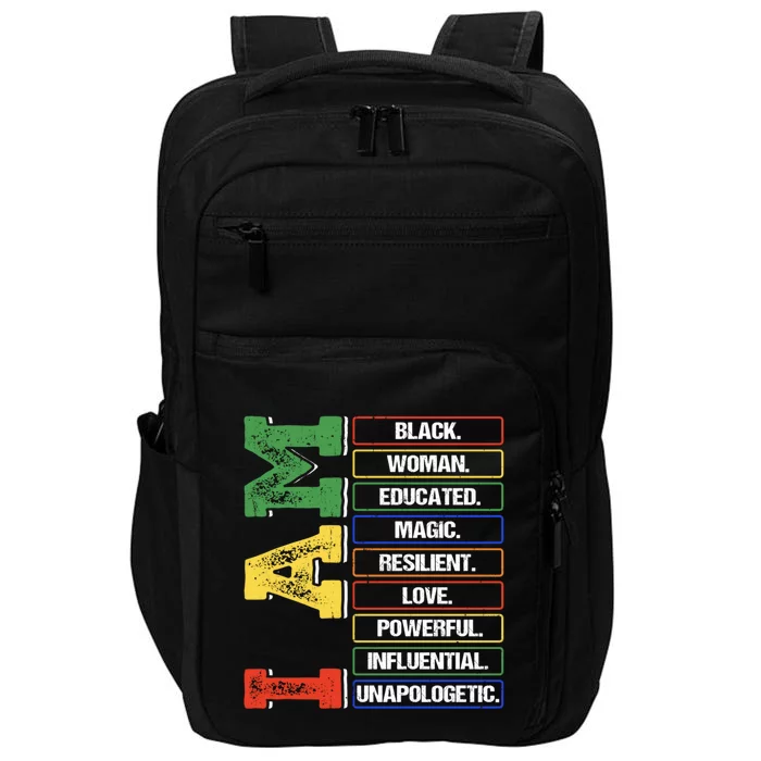 Black History Month I Am Black Educated Melanin Blm Gift Impact Tech Backpack