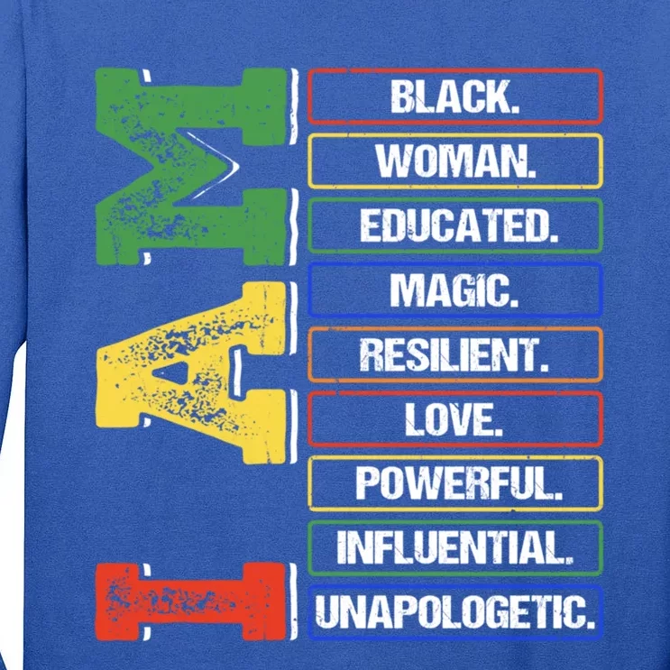 Black History Month I Am Black Educated Melanin Blm Gift Tall Long Sleeve T-Shirt