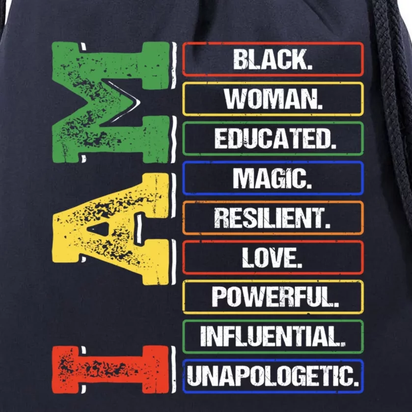 Black History Month I Am Black Educated Melanin Blm Gift Drawstring Bag