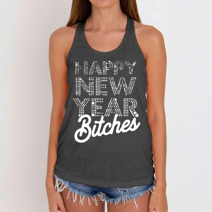 Bling Happy New Year Bitches Happy New Year Premium Women's Knotted Racerback Tank