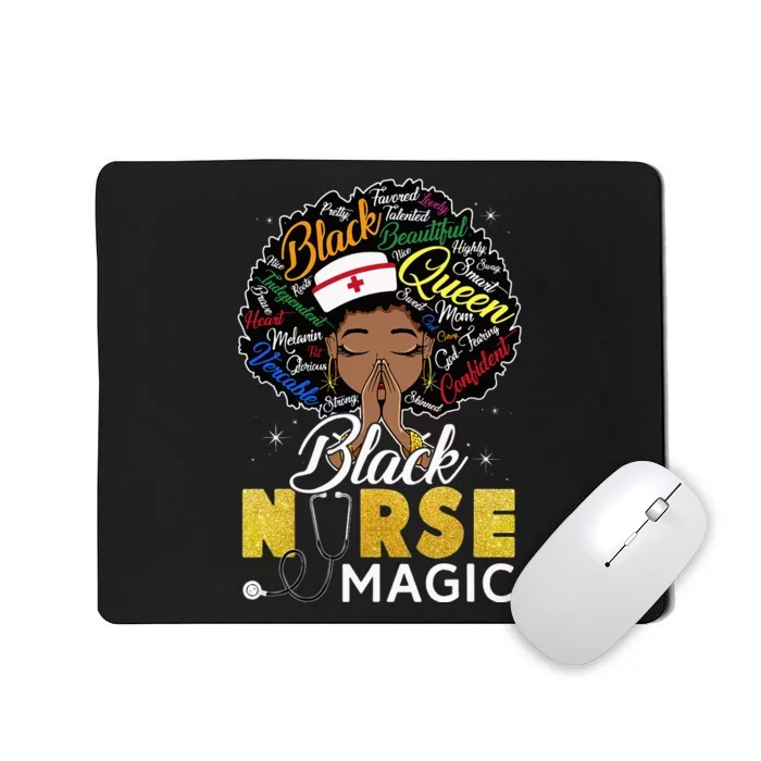 Black History Nurse African American Pride Afro Mousepad