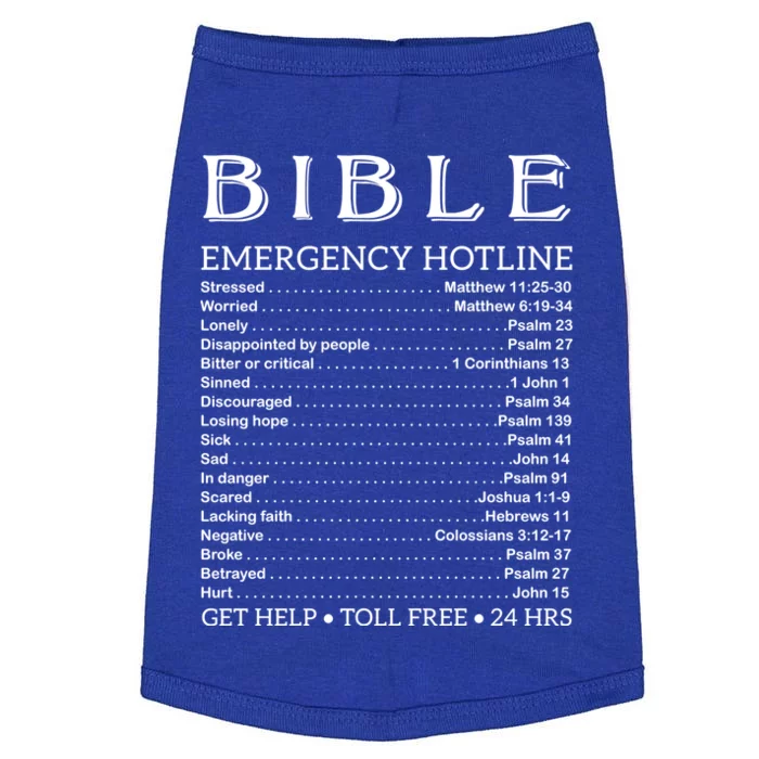 Bible Hotline Numbers Emergency Scripture Gift Doggie Tank