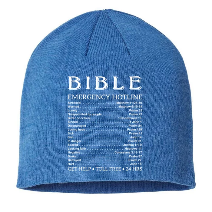 Bible Hotline Numbers Emergency Scripture Gift 8 1/2in Sustainable Knit Beanie