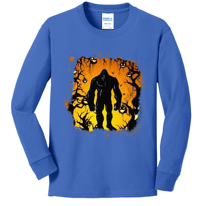 Bigfoot Halloween Night Art Cool Bigfoot Costume DIY Gifts Kids Long Sleeve Shirt