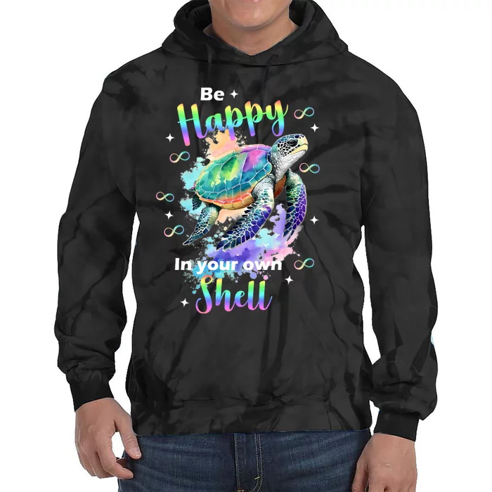 Be Happy On Your Own Colorful Turtle Self Love Tie Dye Hoodie