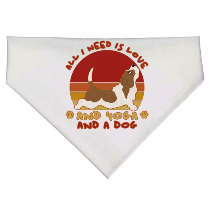 Basset Hound Owner Yoga Dog Lover Meaningful Giftall I Need Is Love Meaningful G USA-Made Doggie Bandana