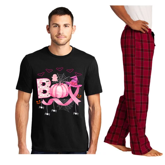 Boo Halloween October Breast Cancer Awareness Pajama Set