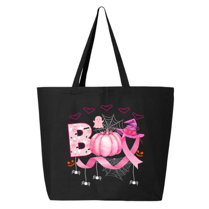 Boo Halloween October Breast Cancer Awareness 25L Jumbo Tote