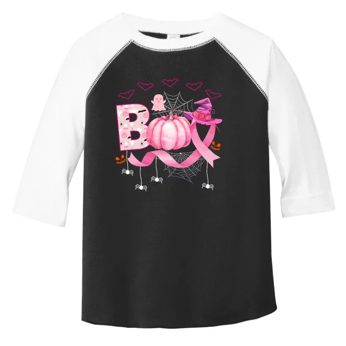 Boo Halloween October Breast Cancer Awareness Toddler Fine Jersey T-Shirt