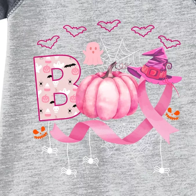 Boo Halloween October Breast Cancer Awareness Infant Baby Jersey Bodysuit