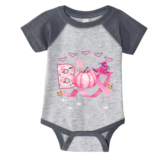 Boo Halloween October Breast Cancer Awareness Infant Baby Jersey Bodysuit