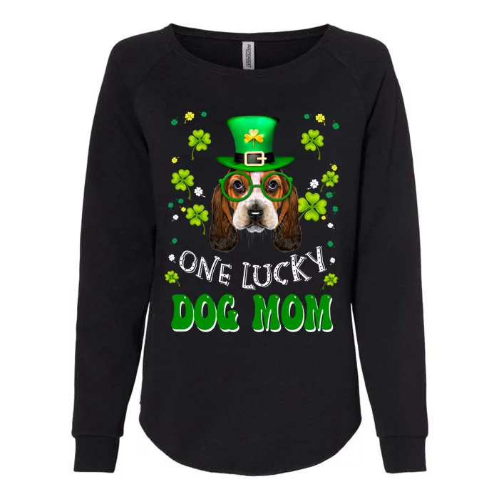 Basset Hound One Lucky Dog Mom Funny Dogs St Patrick's Day Cute Gift Womens California Wash Sweatshirt