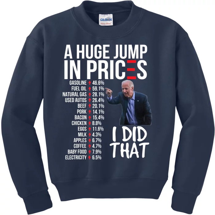 Bidens High Prices Inflation Bad Economy Gas Unemployment Joe Kids Sweatshirt