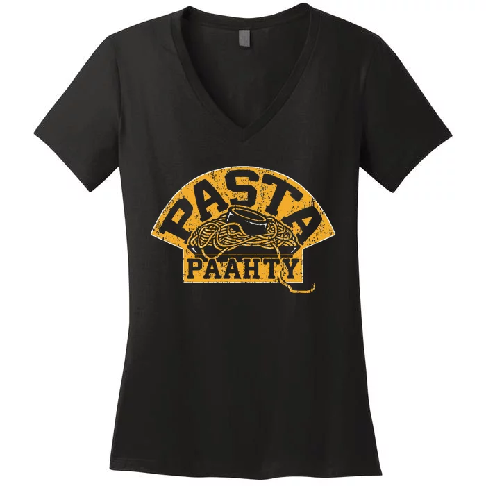 Boston Hockey Pasta Party Pasta Paahty Women's V-Neck T-Shirt