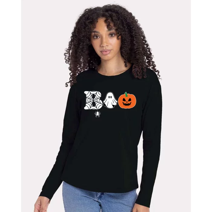 Boo Halloween Pumpkin Festive Womens Cotton Relaxed Long Sleeve T-Shirt