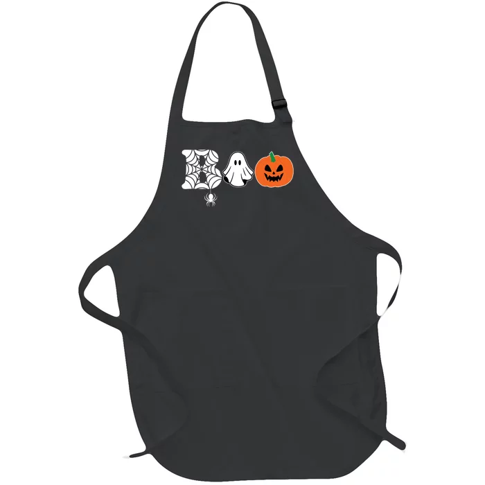 Boo Halloween Pumpkin Festive Full-Length Apron With Pocket