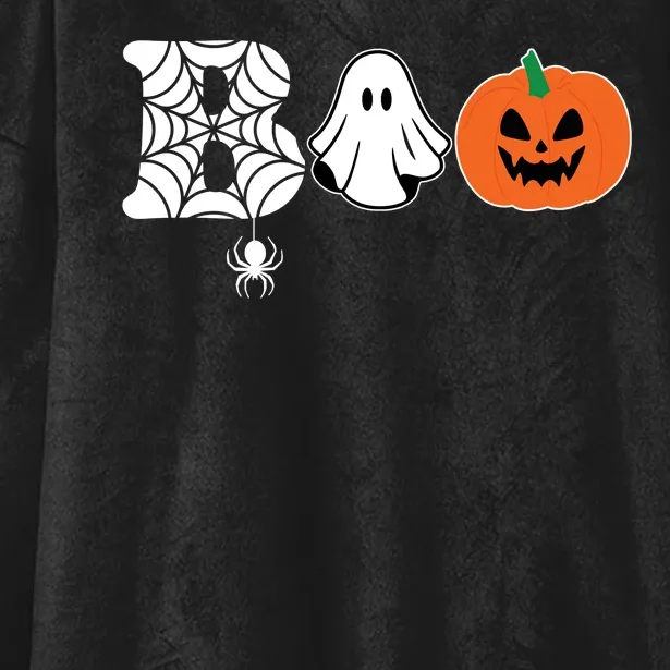 Boo Halloween Pumpkin Festive Hooded Wearable Blanket