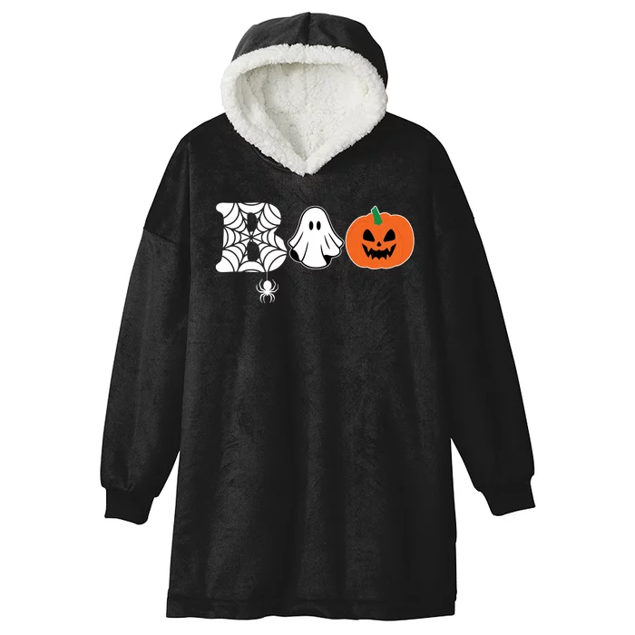 Boo Halloween Pumpkin Festive Hooded Wearable Blanket