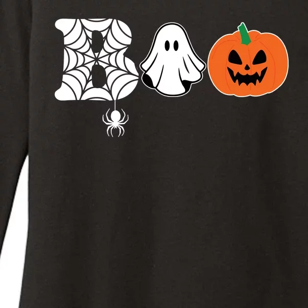 Boo Halloween Pumpkin Festive Womens CVC Long Sleeve Shirt