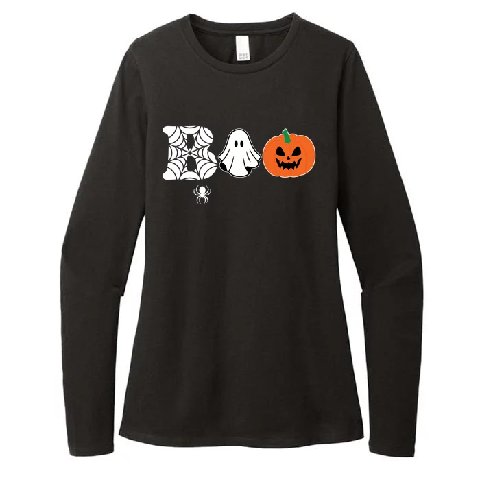 Boo Halloween Pumpkin Festive Womens CVC Long Sleeve Shirt